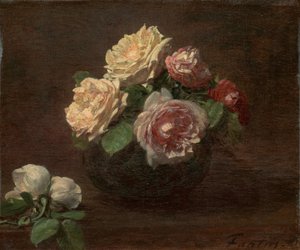 Roses in a Bowl by Ignace Henri Jean Fantin Latour