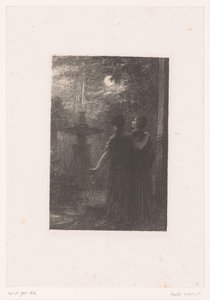 Hero and Ursula by a Fountain in the Moonlight (Life and Works of Hector Berlioz) by Ignace Henri Jean Fantin Latour