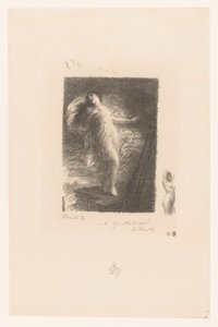 Young woman from Taranto falls from the bow of a ship (series title) Poems of André Chénier (series title) by Ignace Henri Jean Fantin Latour