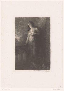 Julia Standing on the Balcony at Night by Ignace Henri Jean Fantin Latour