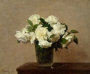 Still Life with White Roses by Ignace Henri Jean Fantin Latour