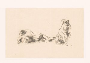 Study Sheet with Two Naked Women