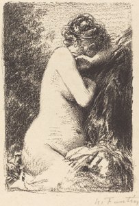 Weeper: Study of a Nude Woman, Seated with Profile to Right by Ignace Henri Jean Fantin Latour