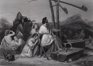 Moses in the land of Midian by Henri Frederic (after) Schopin