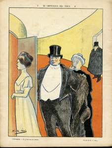 Illustration by H. G. Ibels (1867-1936) in Le Rire, 27/02/09 - The Twilight of the Old - Theatre, Third Age, Life of the Rich - Spectators