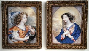 A pair of miniatures depicting the Annunciation by Henri Gascard