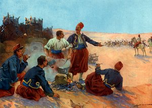 French Conquest of Algeria: French Zouave Soldiers under Bugeaud Command during Campaign against Abd-el-Kader, June 1836