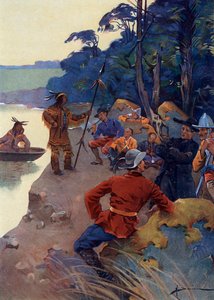 The First European Settlers on the Saint Lawrence River Banks, Present-day Quebec 16th-17th Century by Henri Gaston Darien