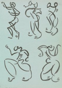 Five Studies of Dancing Figures by Henri Gaudier Brzeska