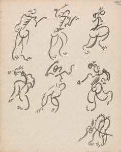 Seven Dancing Figures, in Three Registers by Henri Gaudier Brzeska