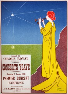 Ysaye Concerts in Bruxelles. Poster by H. Meunier