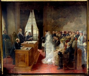 The Civil Marriage of Mathurin Moreau in Paris City Hall in 1881