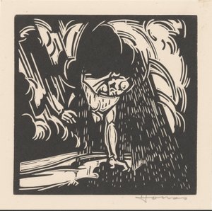 Personification of Rain Over a Landscape