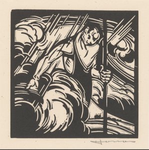 Personification of the Storm Over a Landscape