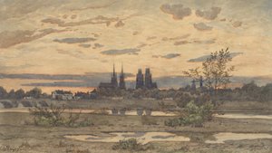 A View of Moulins, ca. 1850-60 by Henri Joseph Harpignies