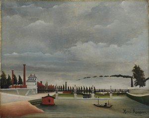 View of the Footbridge at Passy by Henri Julien Félix Rousseau