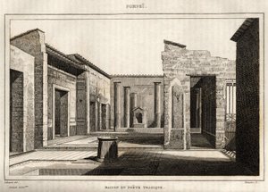 The house of the tragic poet, in Pompeii, engraving by Labrouste