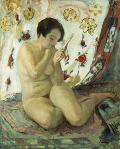 Nude Sat with a Mirror