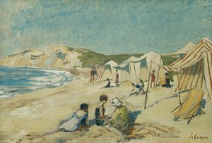 The Beach at Pointe St Gildas by Henri Lebasque