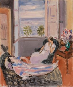 Interior with Two Figures, Open Window