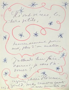 Letter from the Painter to Florence Gould, 29th July 1948 by Henri Matisse