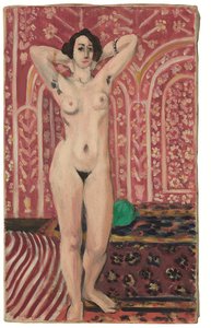 Nude on Red Background