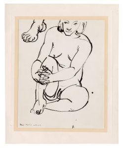 Seated Female Nude, Holding One Knee, with Sketch of a Foot by Henri Matisse