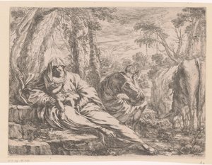 Rest on the Flight into Egypt by Henri Mauperché (possibly)