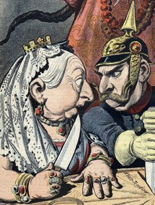 Caricature of Queen Victoria and Wilhelm II of Germany (detail) by Henri Meyer
