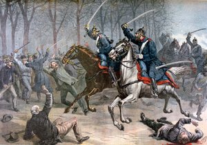 Cavalry Charge, German Riots in Leipzig, 1892
