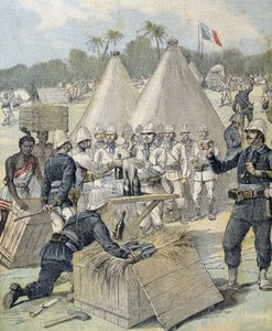 Les étrennes des soldats au Dahomey (now Benin) - in Le Petit Journal of 31/12/1892 by Henri Meyer