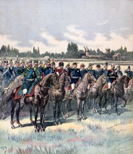 Military Review with General Saussier and Foreign Military Attaches, 14th July 1891 by Henri Meyer