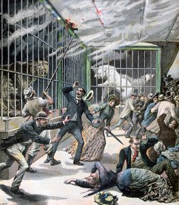The incident at the menagerie, Montceau-les-Mines, France by Henri Meyer