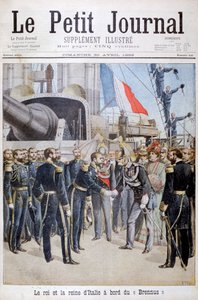 The King and Queen of Italy on Board the French Battleship Brennus by Henri Meyer
