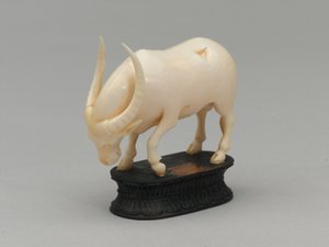 Black bishop, chess piece, India, 1820 circa