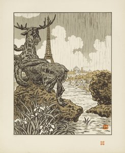 Behind the Momentum of Frémiet [The Thirty-Six Views of the Eiffel Tower] by Henri Rivière