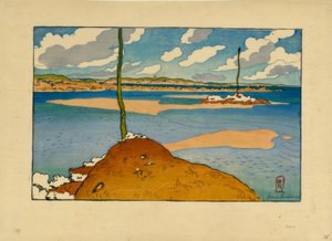 The Cheruette Beacon at Low Tide (Saint-Briac) by Henri Rivière