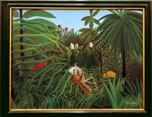 Horse Attacked by a Jaguar by Henri Rousseau