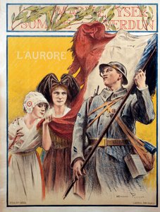The Dawn: Propaganda Poster During the First World War with Two Women Representing Alsace and Lorraine