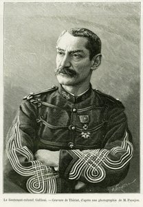 Lieutenant-Colonel Joseph Gallieni (engraving by Thiriat, to illustrate the story 