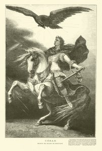 Julius Caesar on horseback with an imperial eagle above him by Henri de (after) Montaut
