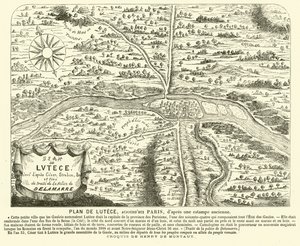 Plan of the Roman city of Lutetia, site of modern Paris by Henri de (after) Montaut