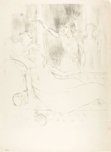 Madame Simon-Girard, Brasseur and Guy in La belle Hélène by Henri de Toulouse-Lautrec