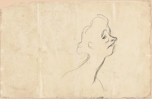 Yvette Guilbert (recto) Three-Quarter Length Study of Yvette Guilbert (verso) by Henri de Toulouse-Lautrec
