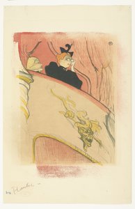The Box with the Gilded Mask (Woman with Opera Glasses on Balcony in Theater) by Henri de Toulouse Lautrec (signed by artist)