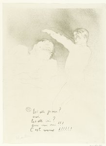 Portrait of Marcelle Lender and Albert Brasseur at the Variety Show by Henri de Toulouse Lautrec (signed by artist)