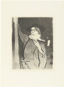 Portrait of Singer and Cabaret Artist Aristide Bruant (Le cafe concert) by Henri de Toulouse Lautrec (signed by artist)