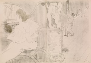 At the Curtain by Henri de Toulouse Lautrec