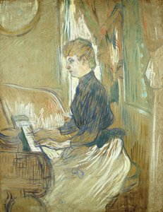 At the Piano, Madame Juliette Pascal in the Salon of the Chateau de Malrome