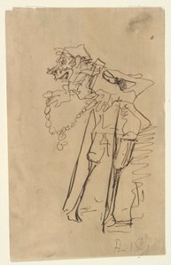 Caricature of a Soldier Holding a Decoration by Henri de Toulouse Lautrec